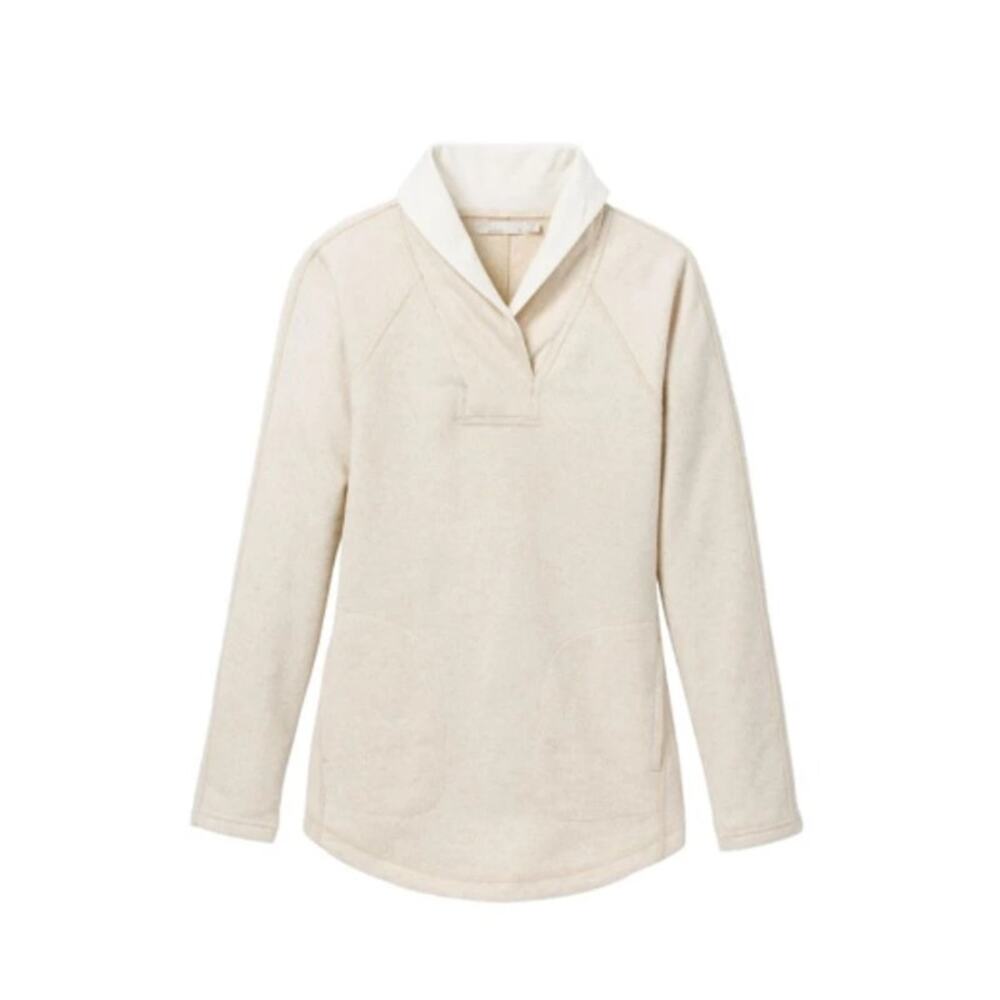 PRANA oatmeal heather pullover Ziller tunic collared wool sweater top